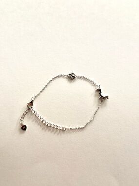 Delicate Silver Dog Charm Bracelet - Women Jewelry